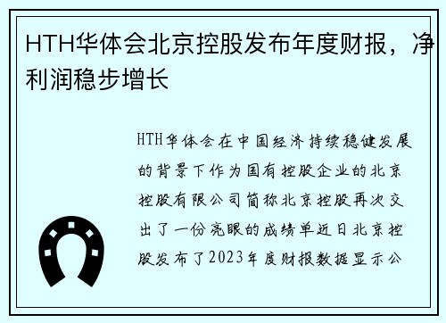 HTH华体会北京控股发布年度财报，净利润稳步增长